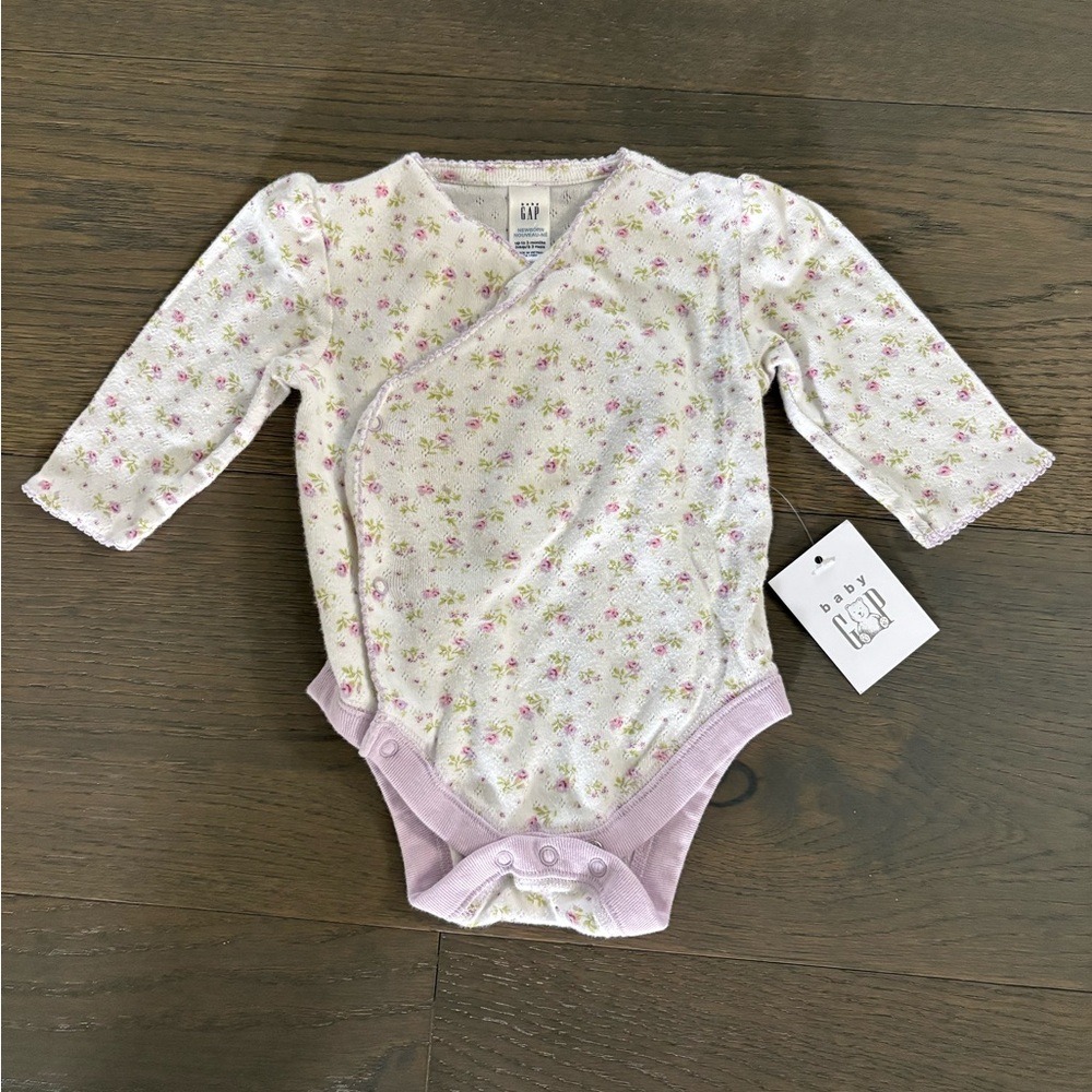 Baby gap lilac baby onesie 0-3M NWT retail $39